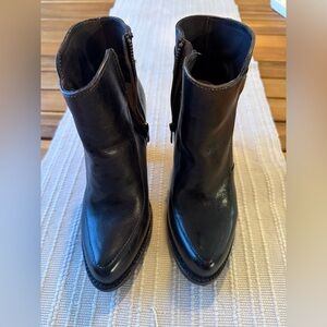 BED|STU Black Leather Ankle Booties